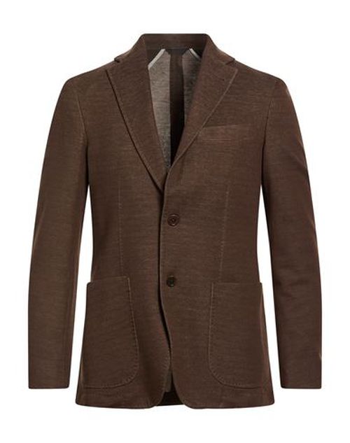 Man Blazer Dark brown Size 46 Cotton, Polyamide