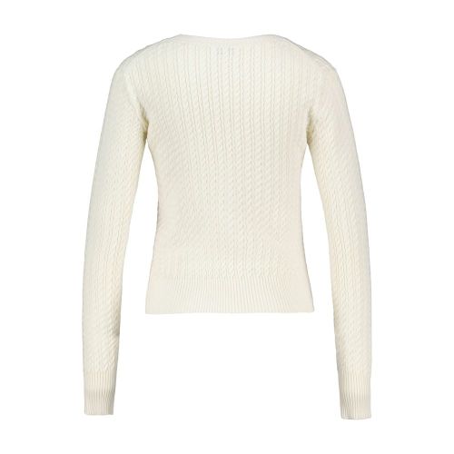 Cable-Knit Cotton Sweater — White