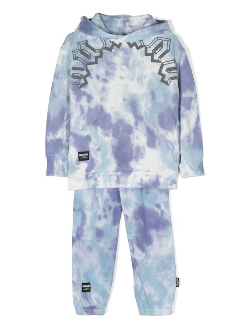 Tie-dye hooded tracksuit set - Blue