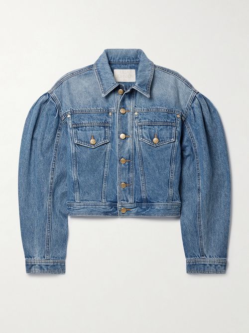 The Cosette Cropped Denim Jacket - Blue