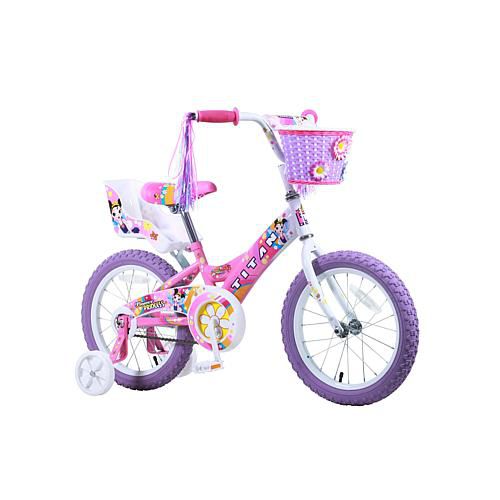 "Titan Flower Princess Girl's 16"" Wheel Deluxe BMX Bike with Training Wheels