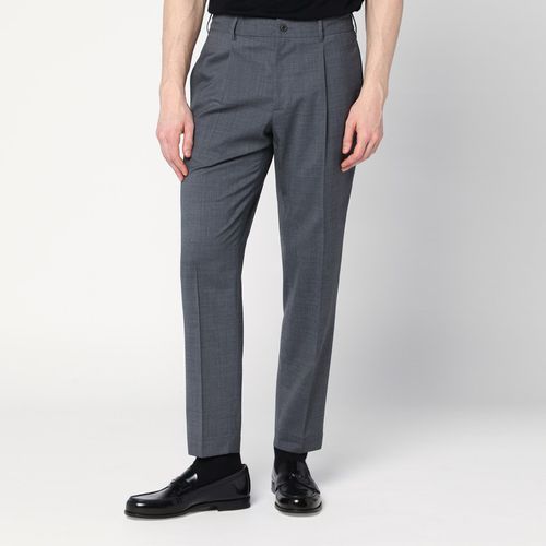 Anthracite grey wool blend trousers