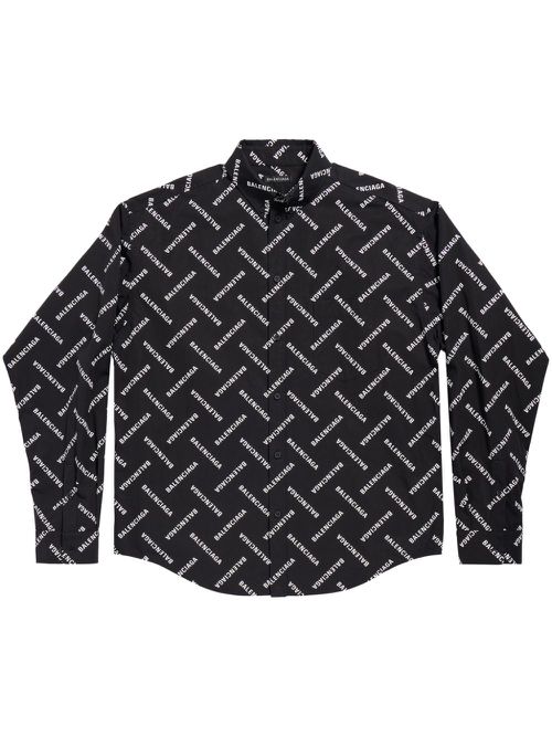 All-over logo-print shirt - Black