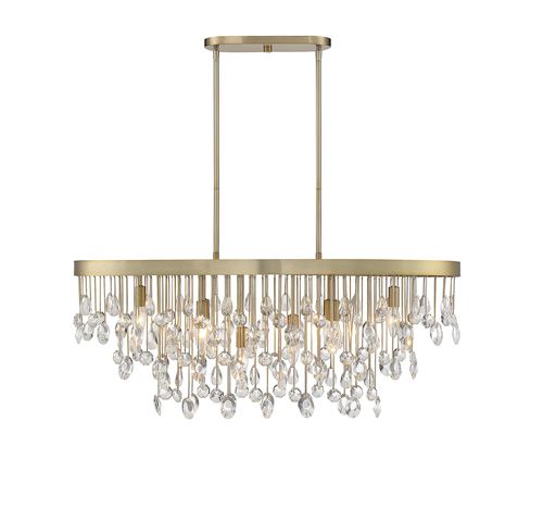 Savoy House Livorno 8-Light Linear Chandelier in Noble Bras
