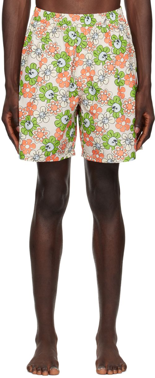 Marni Beige Funky Charm Explosion Swim Shorts