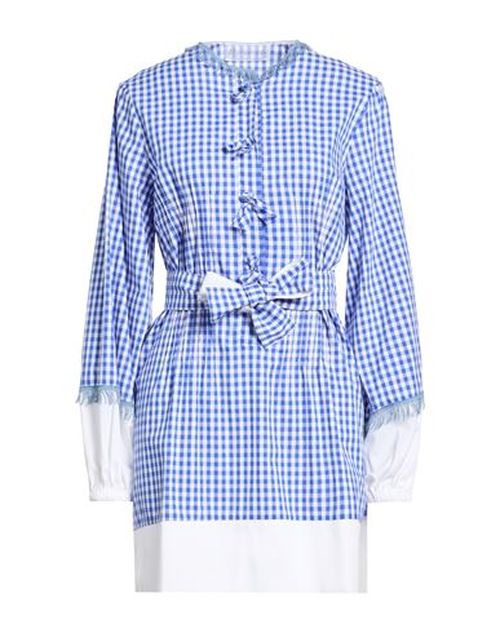 Woman Mini dress Bright blue Size S Cotton