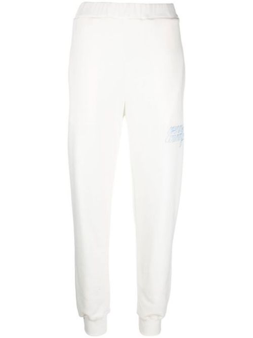 Embroidered-logo slim track pants