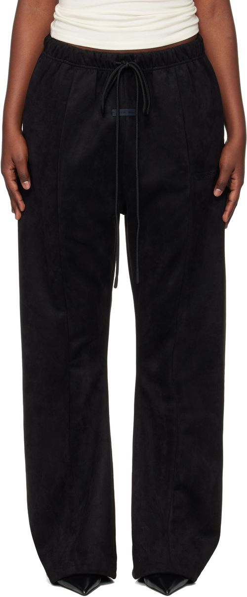Gray Holiday Faux-Suede Fleece Flare Lounge Pants