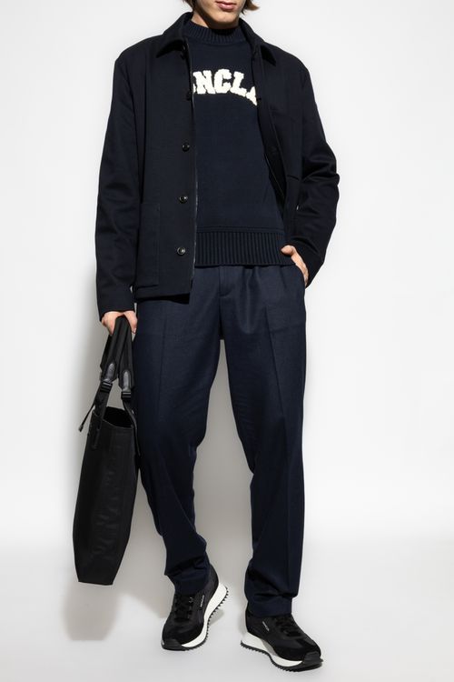 Sweater With Logo, Men's, Navy Blue