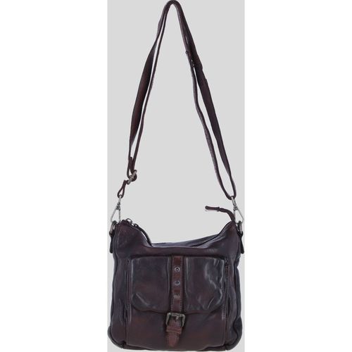 Ashwood Leather Womens Multi-Compartment Crossbody Shoulder Bag with Flap Pocket - Dark Brown
