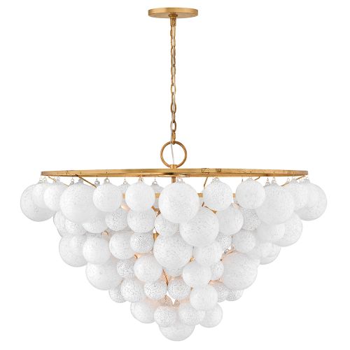 Distressed Brass LED Chandelier from the Marabel Collection