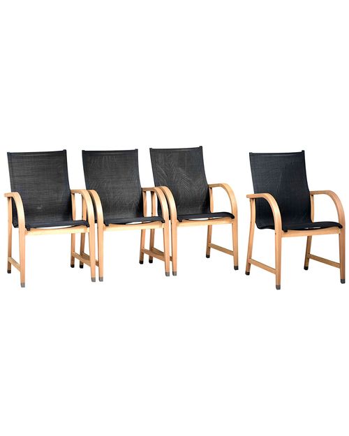Outdoor Patio 4Pc Wood Dining Chairs