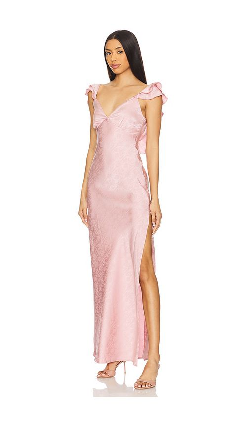 MORE TO COME Becky Ruffle Maxi Dress in Blush. S. Also in XXS, XS, M
