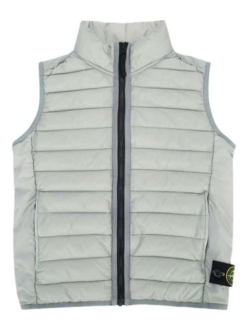 Compass-badge quilted sleeveless gilet - Grey