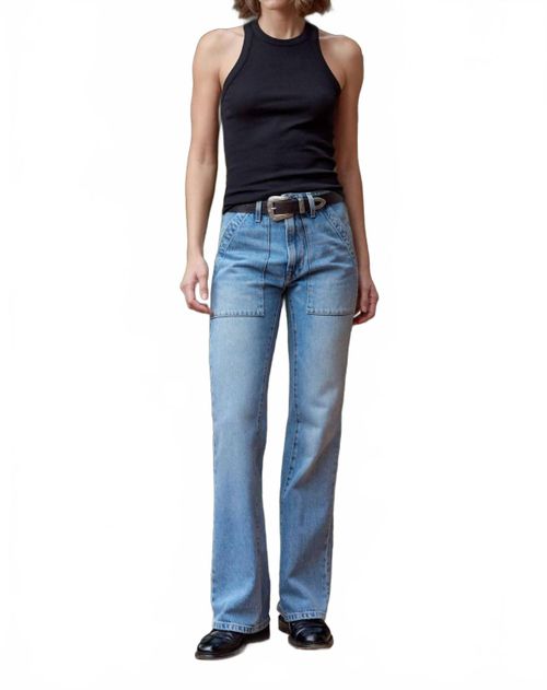 Nix Mid Rise Paneled Boot Cut Jean In Coastal Wash
