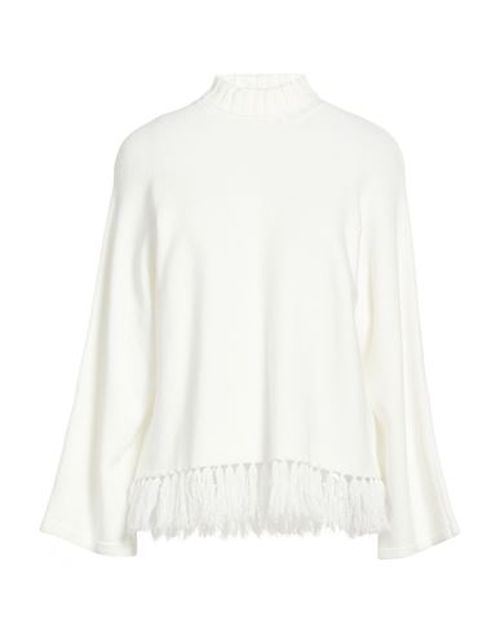 Woman Turtleneck White Size L Viscose, Modal, Nylon