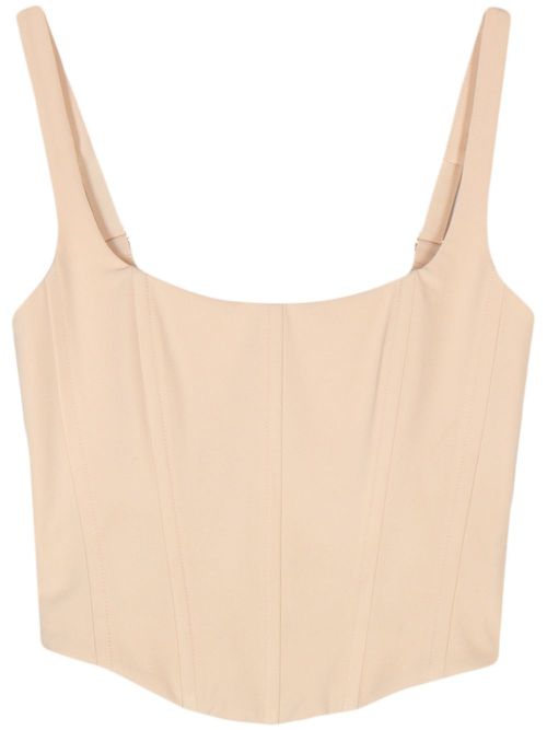 Cropped spike-bar corset - Neutrals