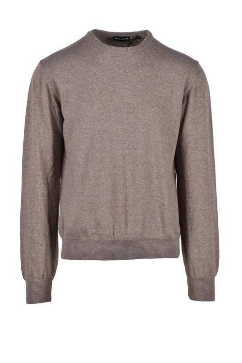 Brown Wool-Blend Pullover Sweater