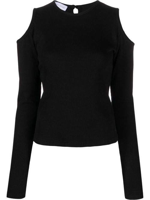 Cut-out cold-shoulder top - Black