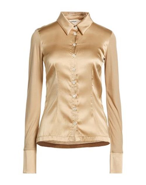 Woman Shirt Sand Size 10 Silk, Elastane, Viscose