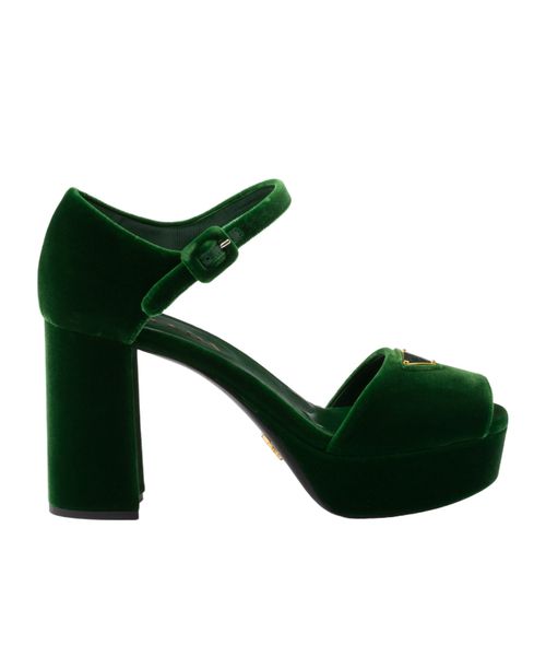 Velvet platform sandals