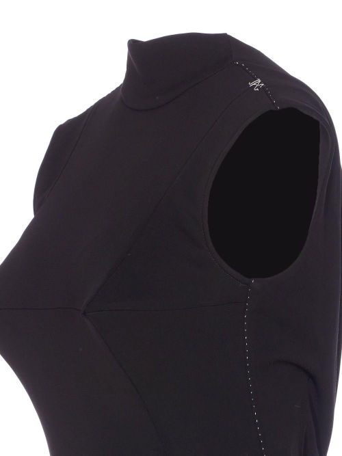 Viscose Stand-Collar Bodysuit — Black