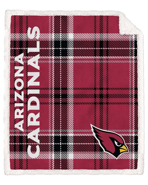 Arizona Cardinals Nfl Team Classic Plaid Sherpa Throw