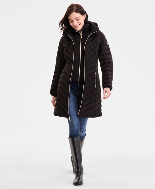 Michael Women's Hooded Puffer Coat - Black
