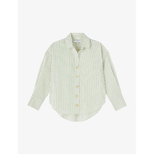 LK Bennett 여성 Womens Mul-green/cream Bextor Striped Woven Shirt