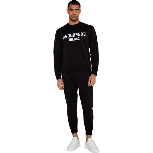 Dsquared2 Mens Milano Logo Black Tracksuit Cotton - Mediu