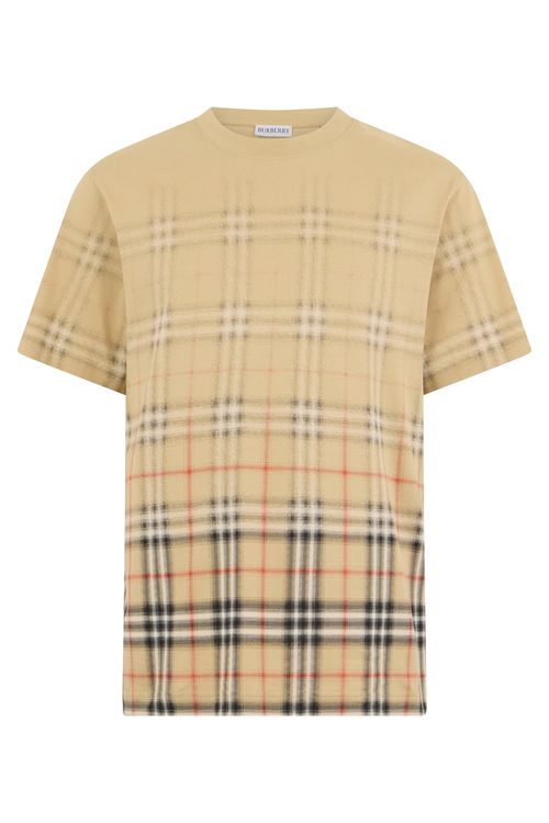 Checkered Cotton T-Shirt - Short Sleeve