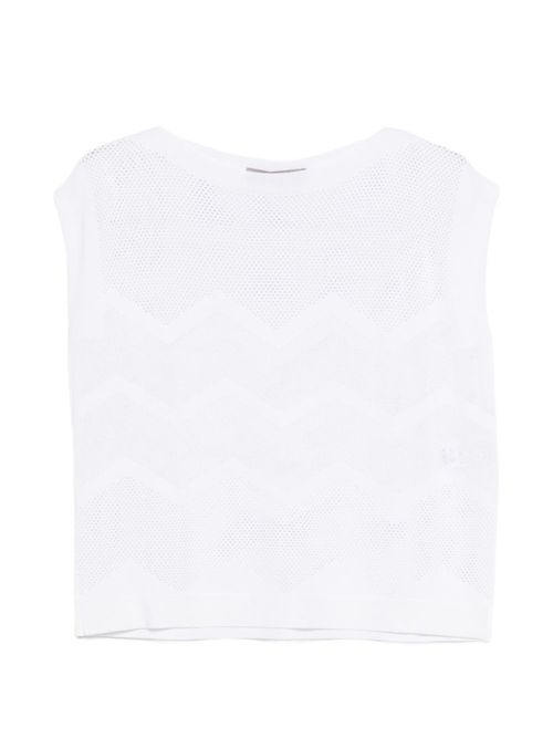 White Crew Neck Knitted Sweater