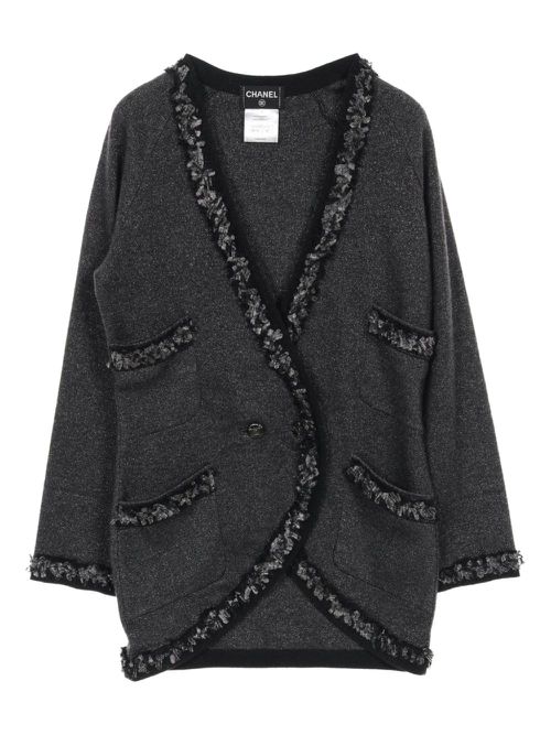 1986-1988 Coco mark knitted cardigan - Grey