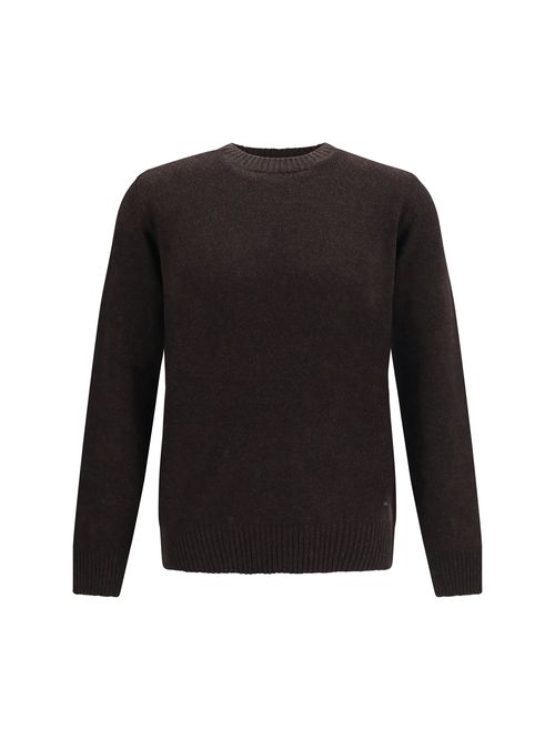Fleece Wool Crewneck Sweater — Brown