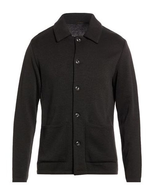 Man Cardigan Black Size L Acrylic, Wool