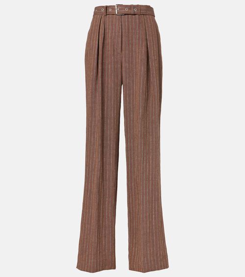 Linen-blend wide-leg pants