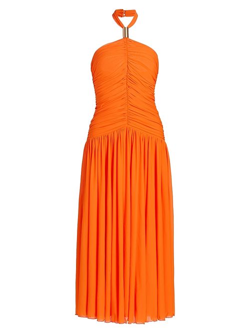 Women's Wrenley Ruched Halter Midi-Dress - Clementine