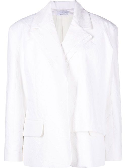 Deconstructed double-breasted blazer - White