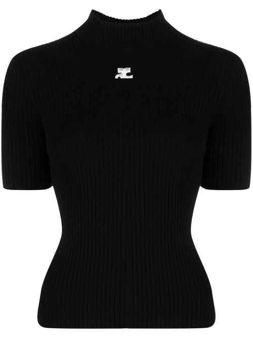 Reedition Short Sleeves Ribbed Knitted Sweater