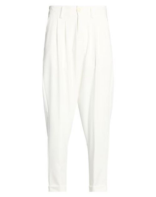 Man Pants White Size 28 Polyester, Viscose, Elastane
