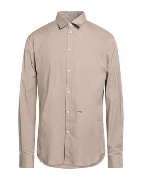 Man Shirt Taupe Size 40 Cotton, Elastane