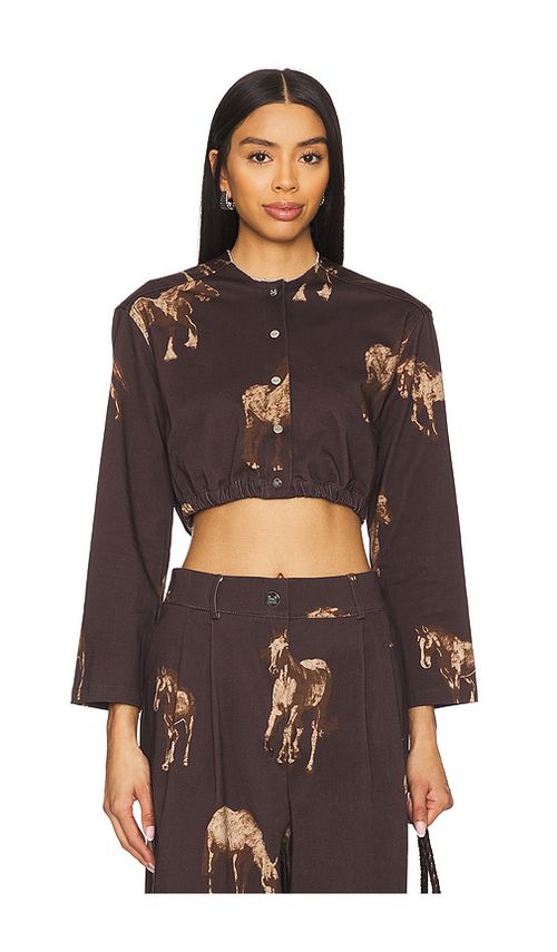 Milkwhite TOP CROPPED en Brown.  XS. Also en