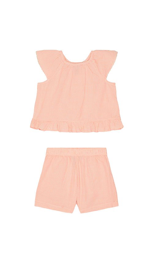 Polo Ralph Lauren Sleeveless Madras Ruffle Shirt With Short in Pink. 3. Also , 4