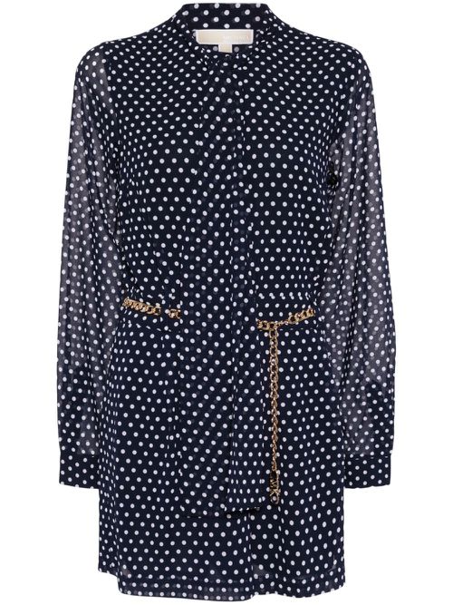 Polka-dot print georgette playsuit - Blue