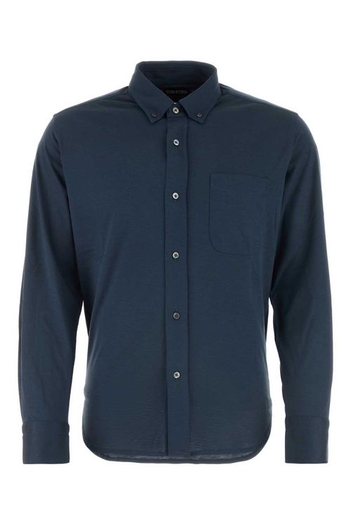 Blue Silk Blend Shirt
