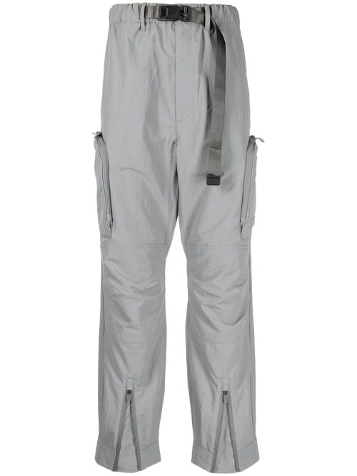 Belted tapered cargo trousers - Grey