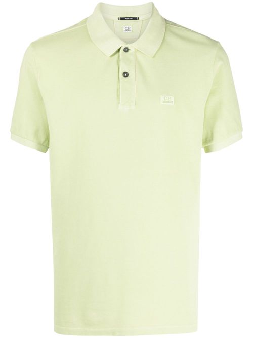 Logo-patch piqué polo shirt - Green