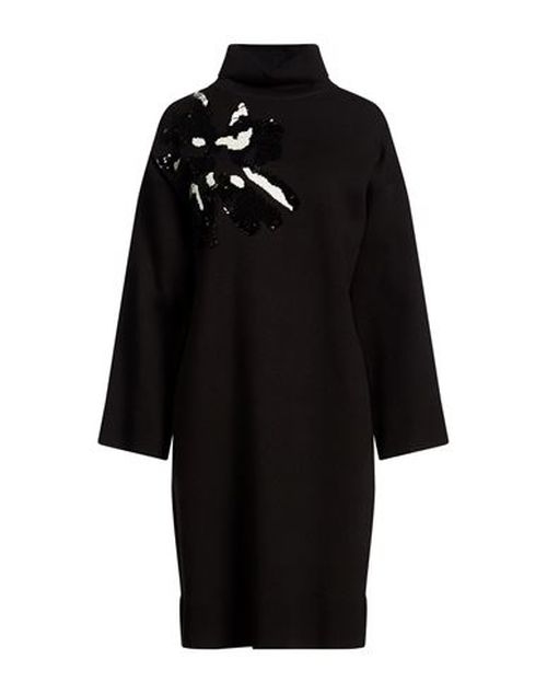 Woman Midi dress Black Size 12 Polyester, Acrylic, Viscose, Nylon