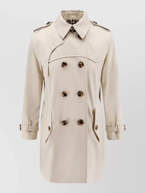 Burberry - cotton trench coat straps buckles epaulette