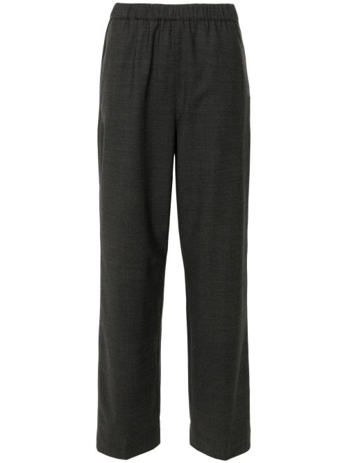 Mélange Virgin Wool Blend Trousers — Dark grey